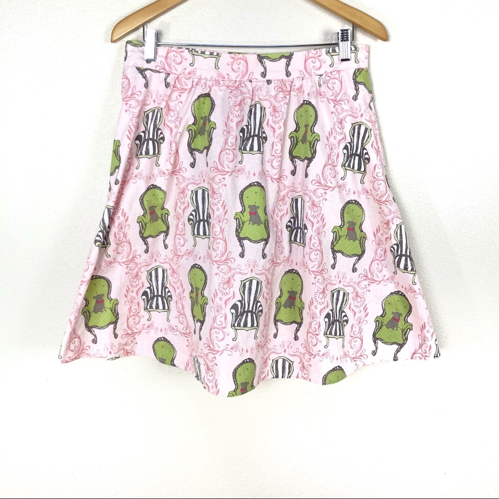Retrolicious Circle Skirt Puppy Chair Rockabilly‎ Pinup Retro Women’s Large NWOT